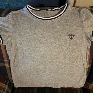 Guess Heather Gray Tee with Logo